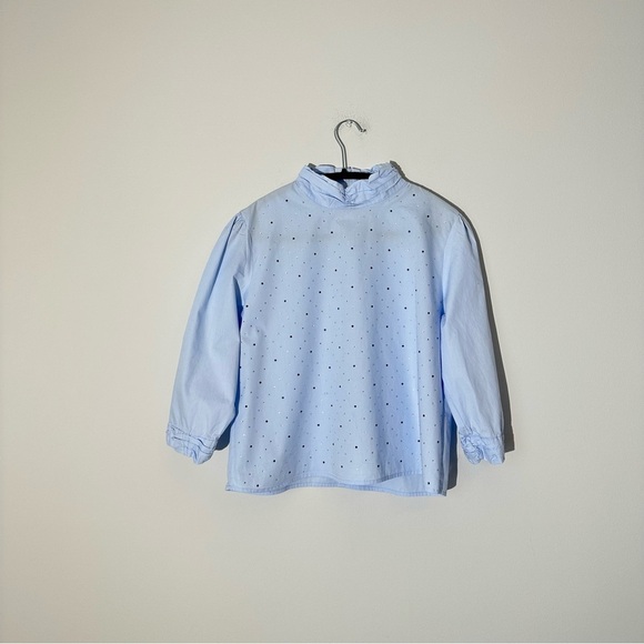 Zara basic light blue turtleneck blouse size L - Picture 5 of 7